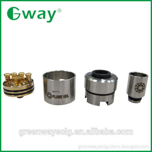 Latest plum veil rda for 18650 mechanical mod 22mm rda clone Plume Veil RDA rebuildable plumveil